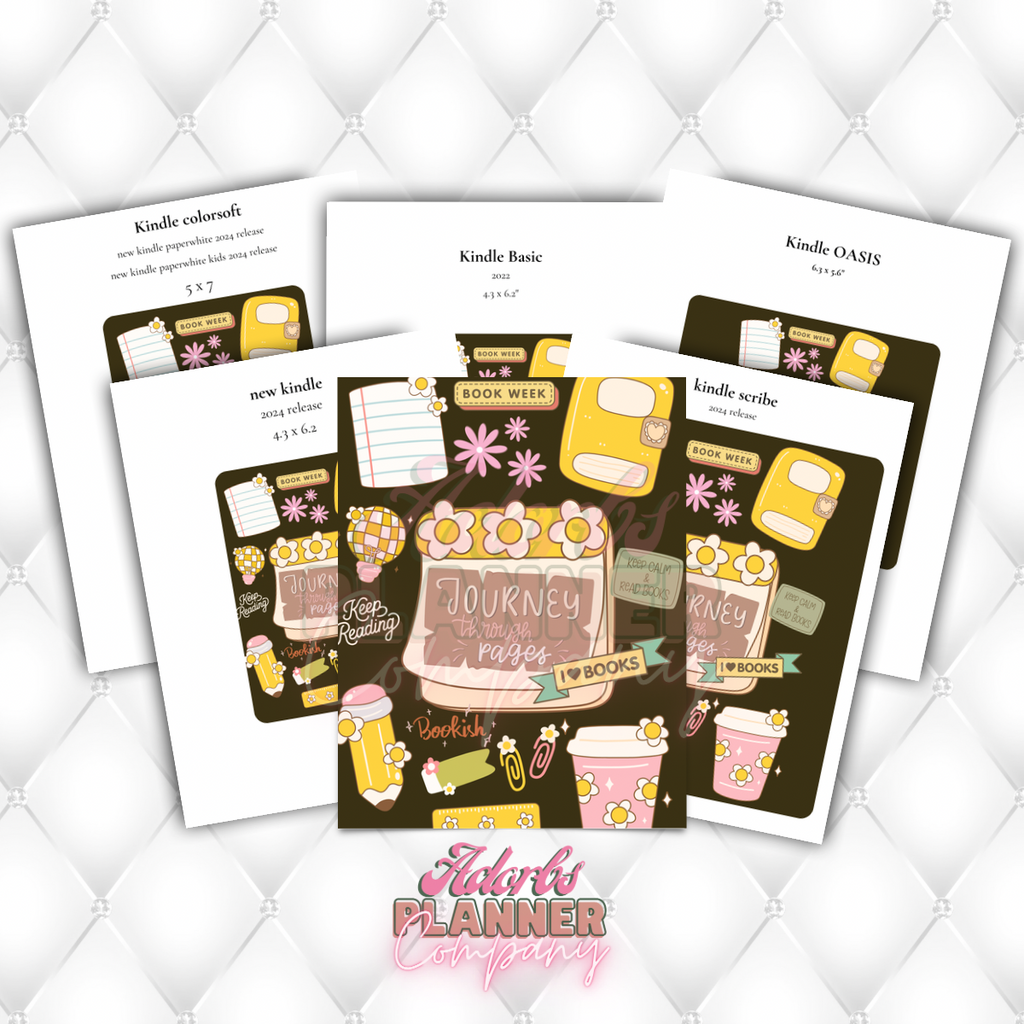 #KNDL01251-Journey Through Pages Printable Kindle Insert | 10 Sizes | Personal and Commercial Use | Bookish Accessories | Book Lover