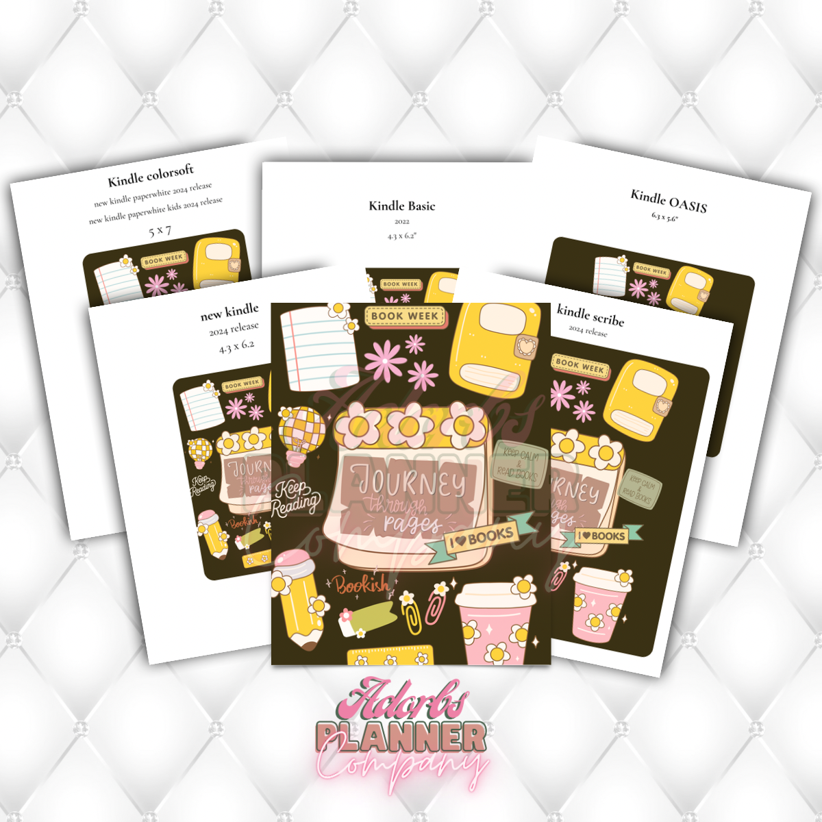 #KNDL01251-Journey Through Pages Printable Kindle Insert | 10 Sizes | Personal and Commercial Use | Bookish Accessories | Book Lover