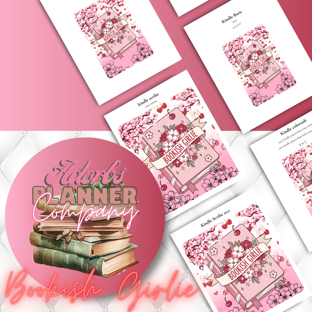 Bookish Girlie Kindle Insert | E-Reader Insert | Book Lover Gift | Bookish Stationery | Printable | INSTANT DOWNLOAD |Various Sizes | Handmade by Adorbs Planner Company #BKGRL2601