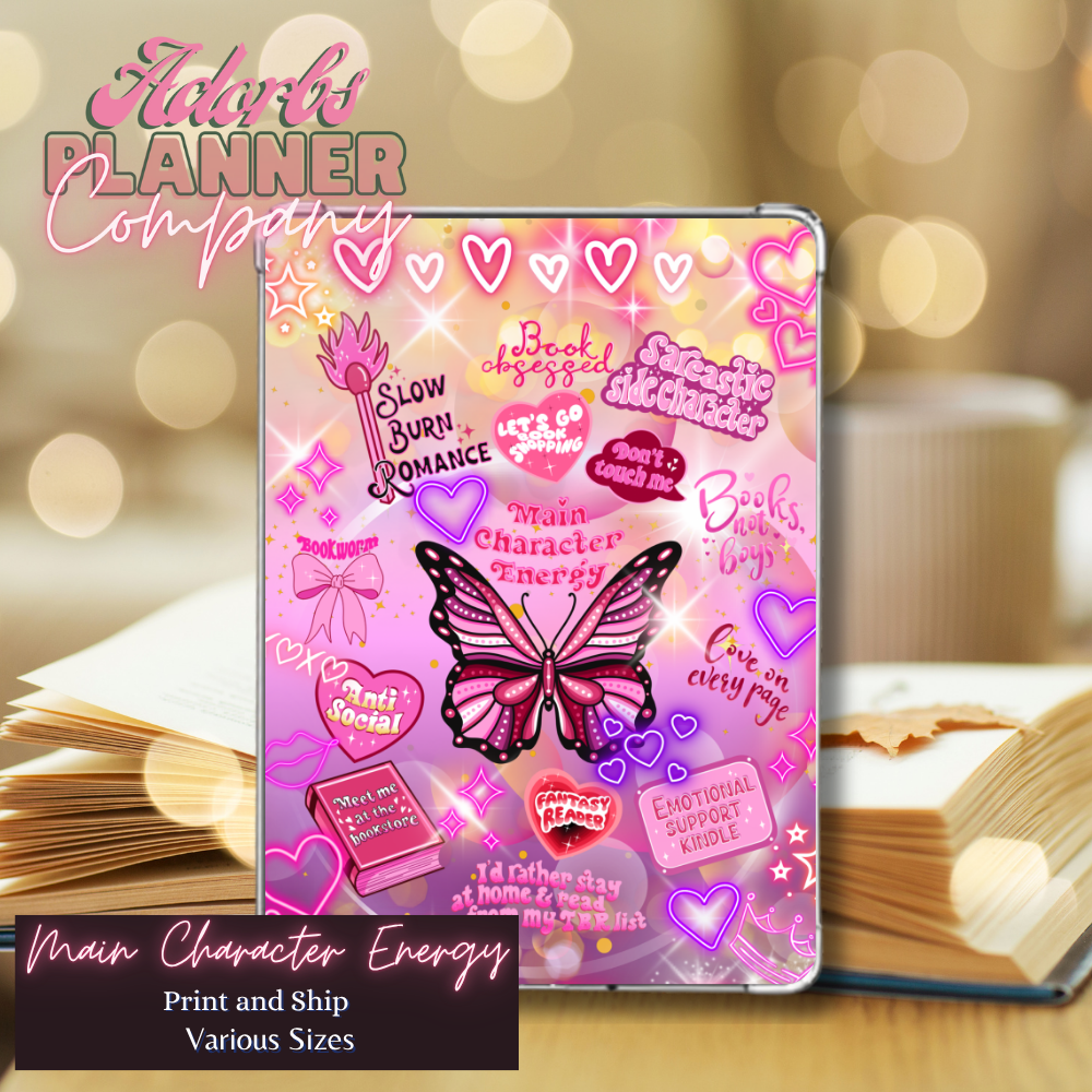 Adorbs Planner Co. ‘Main Character Energy’ Kindle Insert | E-Reader Insert | Bookish #KNDL01256