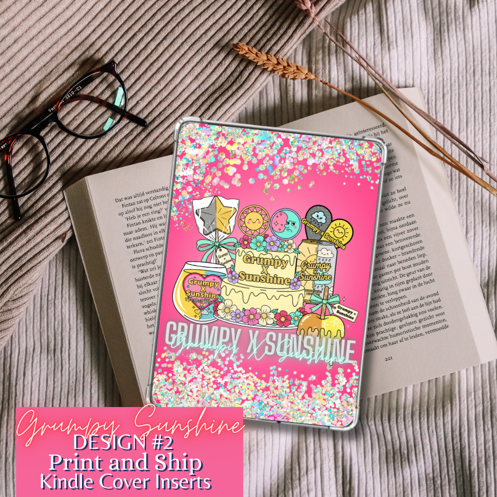 #GPSN03226 Grumpy X Sunshine Trope Design #2 Kindle Insert | E-Reader Insert | Book Lover Gift | Bookish Stationery | Print and Ship | Various Sizes | Handmade by Adorbs Planner Company