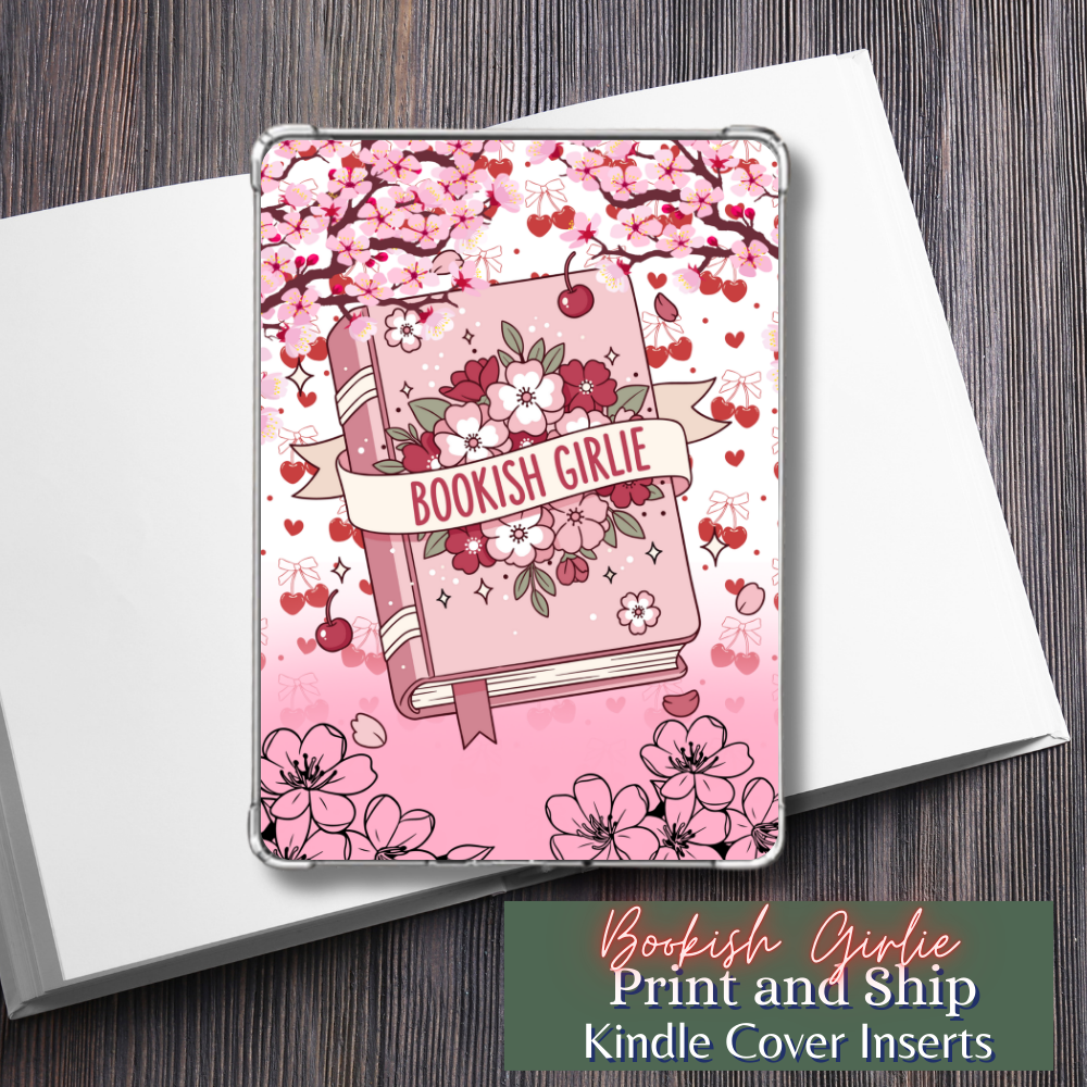 #BKGRL2601 Bookish Girlie Kindle Insert | E-Reader Insert | Book Lover Gift | Bookish Stationery | Print and Ship | Various Sizes | Handmade by Adorbs Planner Company